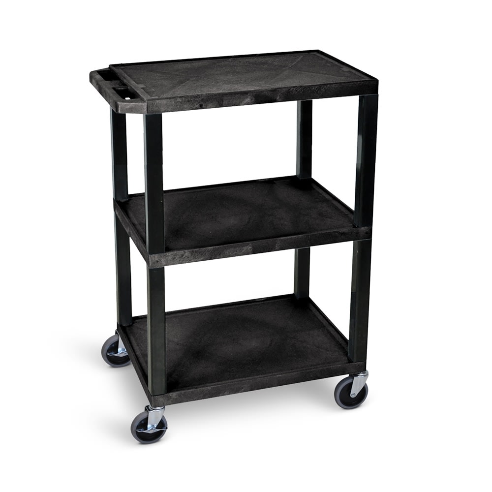 GuestSupply US | Luxor® Utility Cart, 3 Shelves, 4in Casters, 24